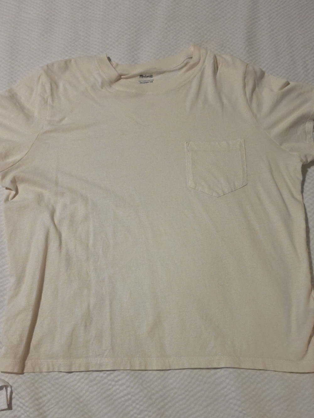 Madewell Light Cream Short-Sleeve Pocket Tee